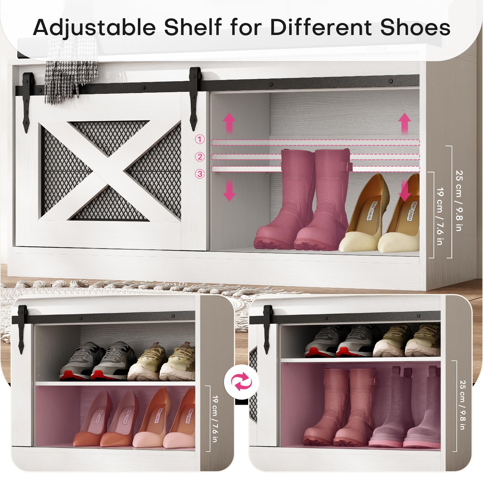 Redlife Hall Tree with Storage Bench - 6-in-1 Farmhouse Entryway Organizer with Coat Rack & Shoe Storage | Perfect for Hallway, Mudroom, Foyer & Home Entryway Organization