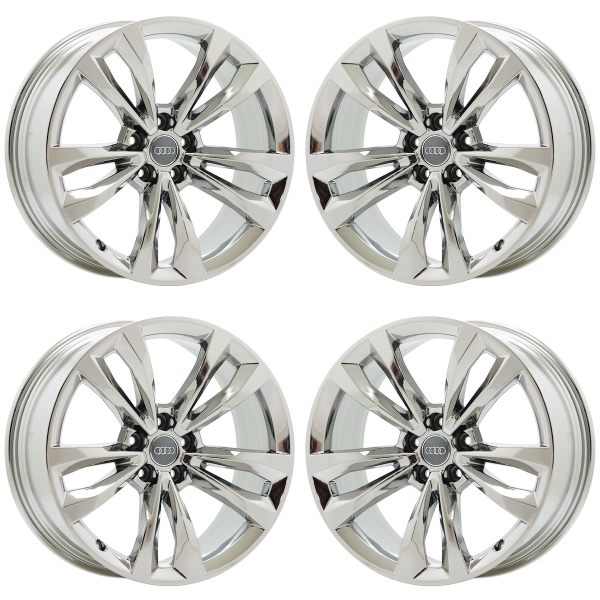19 Audi Q7 Bright Chrome Wheels Rims - Factory OEM Set 59011 - Premium Replacement for Luxury SUV - Perfect for Upgrades & Off-Road Adventures