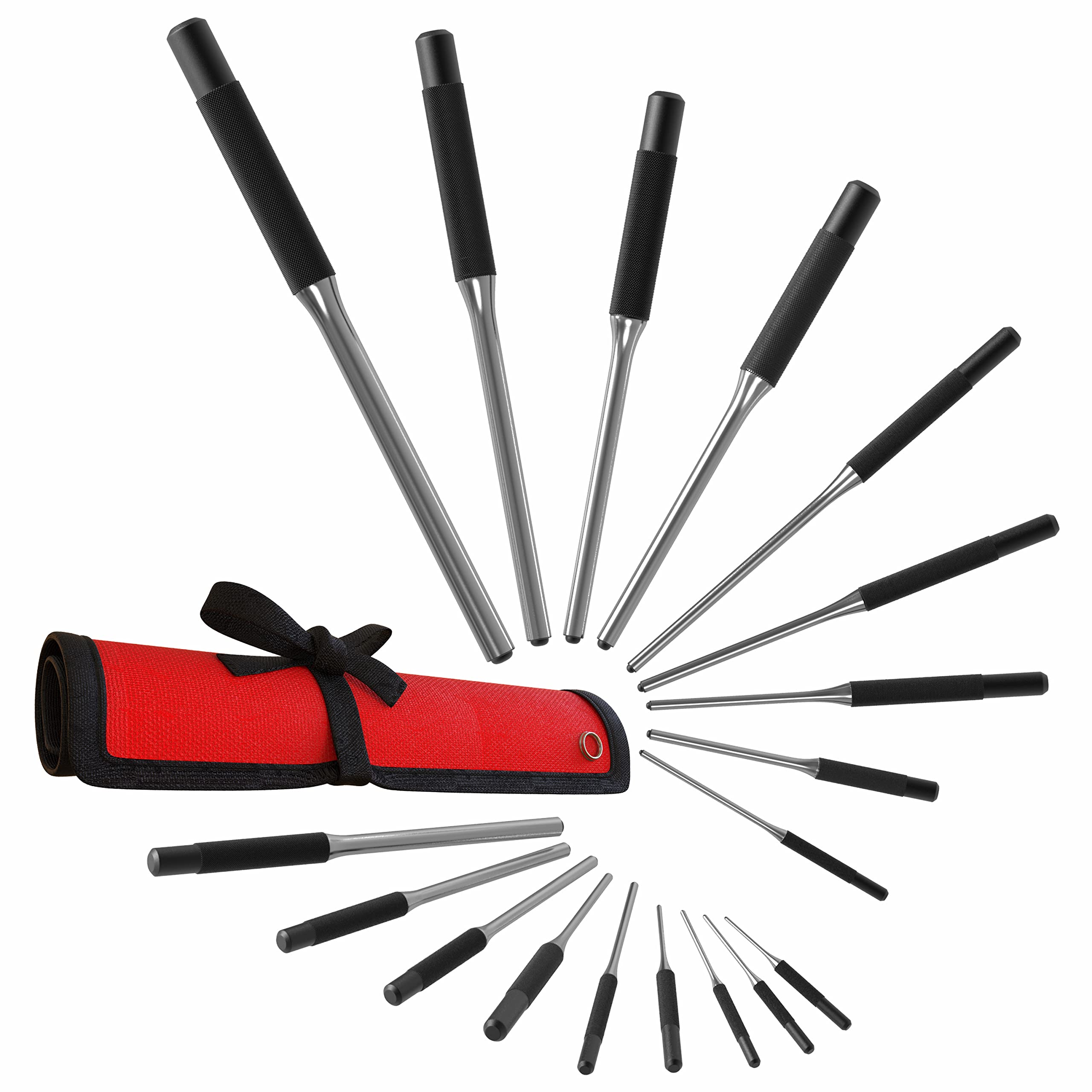 9-Piece Roll Pin Punch Set - Professional Craftsman Tool Kit for Gunsmithing, Watch Repair & Firing Pin Removal | Includes Durable Tool Pouch | Perfect for DIY Projects, Firearm Maintenance & Jewelry Making