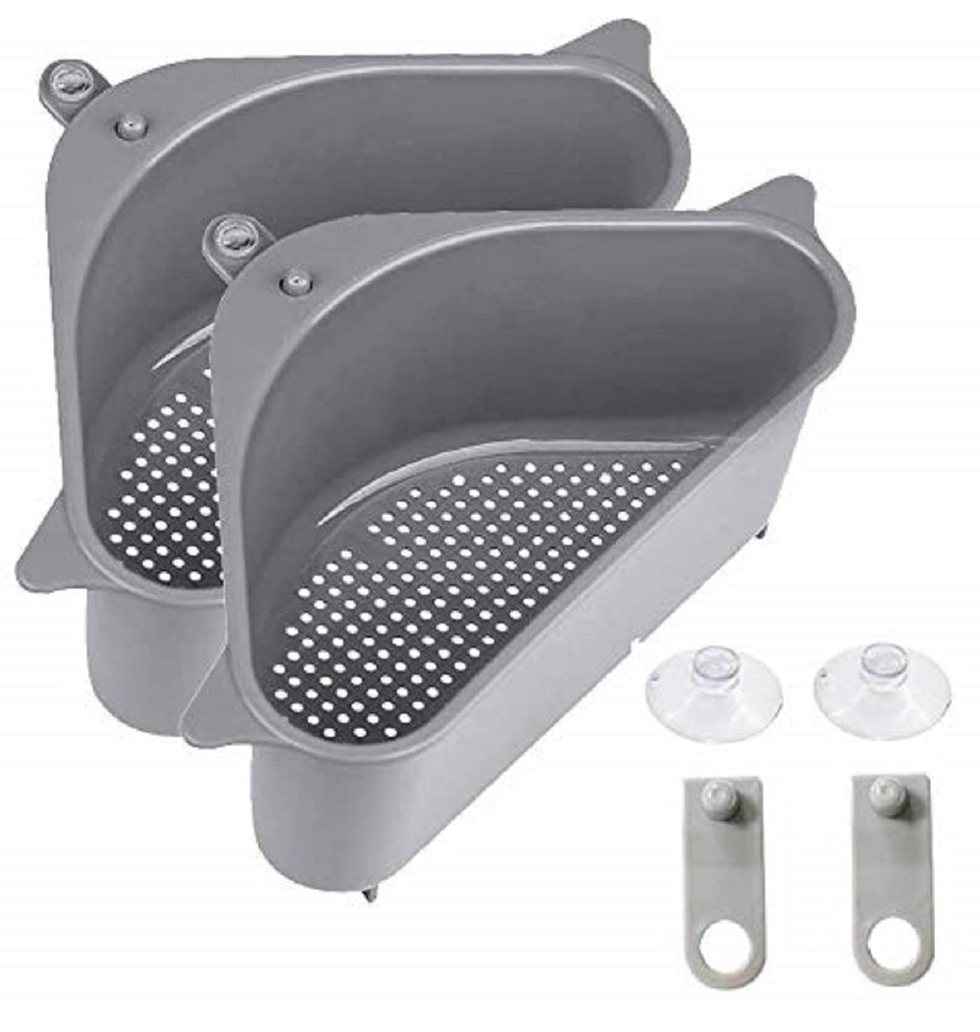 KKR Enterprise® Plastic Triangle Drain Shelf with Suction Cups - Multicolor Kitchen Sink Organizer for Sponge, Soap & Dish Brush | Space-Saving Bathroom & Kitchen Storage Solution