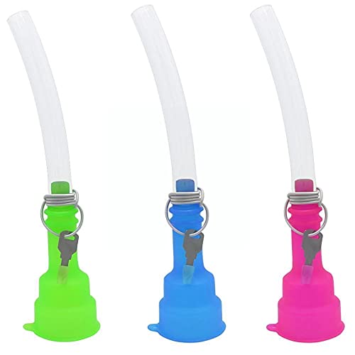 **Portable Can Beer Snorkel Funnel Drinking Straw - Pocket-Sized Disassembled Design for Easy Storage - Fun Bar Party Games & Drinking Accessories for House Parties, Bachelor Parties & Tailgating (Blue)**