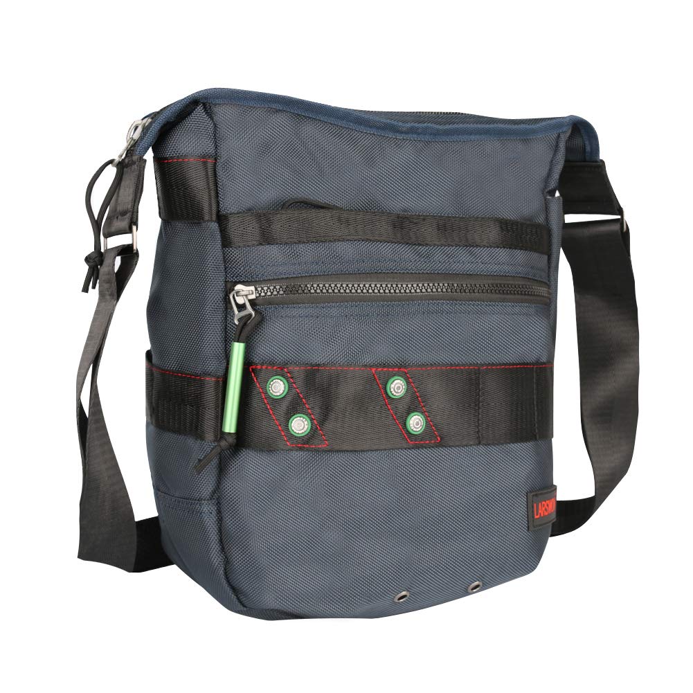 Larswon Vertical Messenger Bag for Men & Women - Blue | Work & Travel