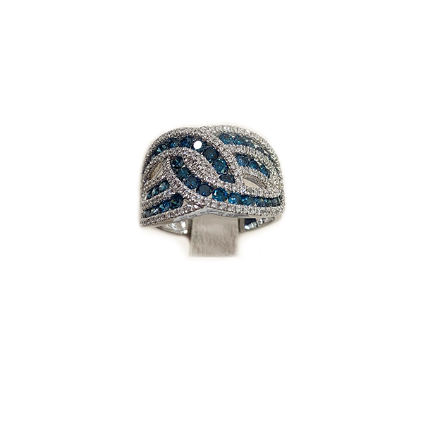 14K White Gold Blue Diamond Ring for Women - Elegant Solitaire Engagement & Wedding Band - Perfect for Proposals, Anniversaries, and Special Occasions