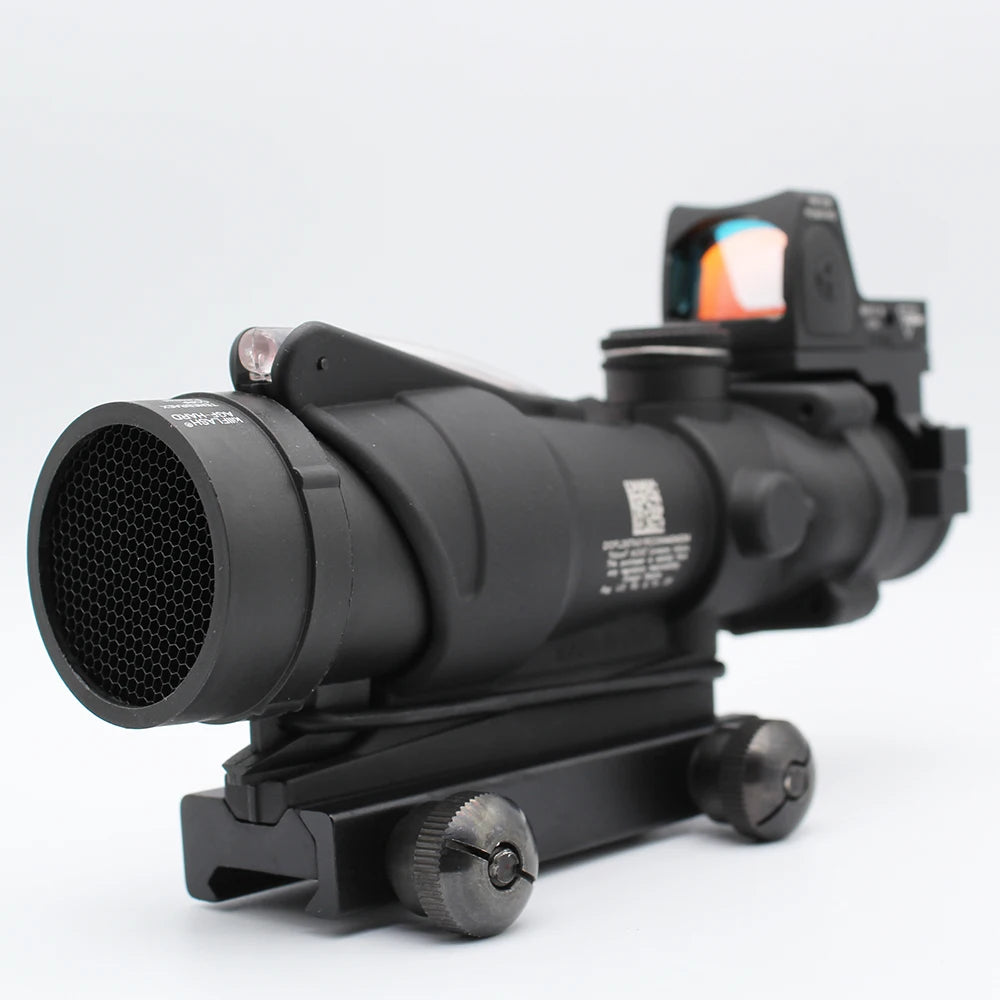 Trijicon ACOG 4x32 Fiber Optic Rifle Scope - Red/Green Chevron Reticle with RMR Mount for Tactical Shooting & Hunting | Durable & Accurate Combat Optics