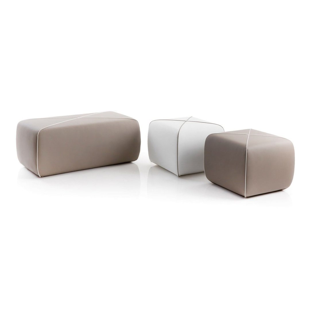 Square Crossed Pouf Ottoman - Stylish Footrest & Seating for Living Room, Bedroom, or Outdoor Patio