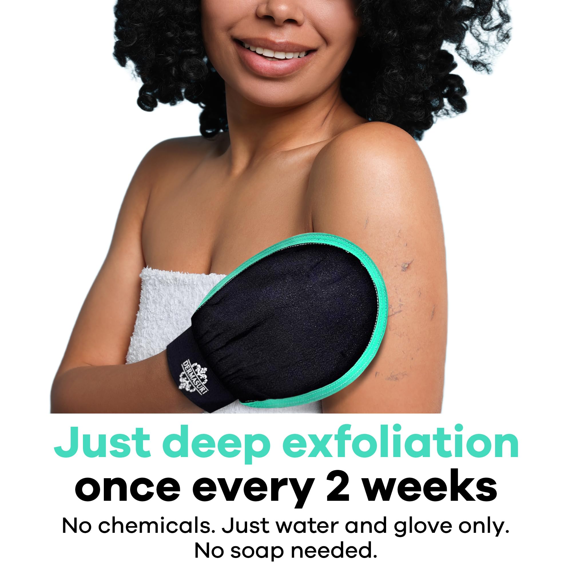Dermasuri Exfoliating Glove - Korean Body Scrubber for Shower Skincare & Keratosis Pilaris Treatment
