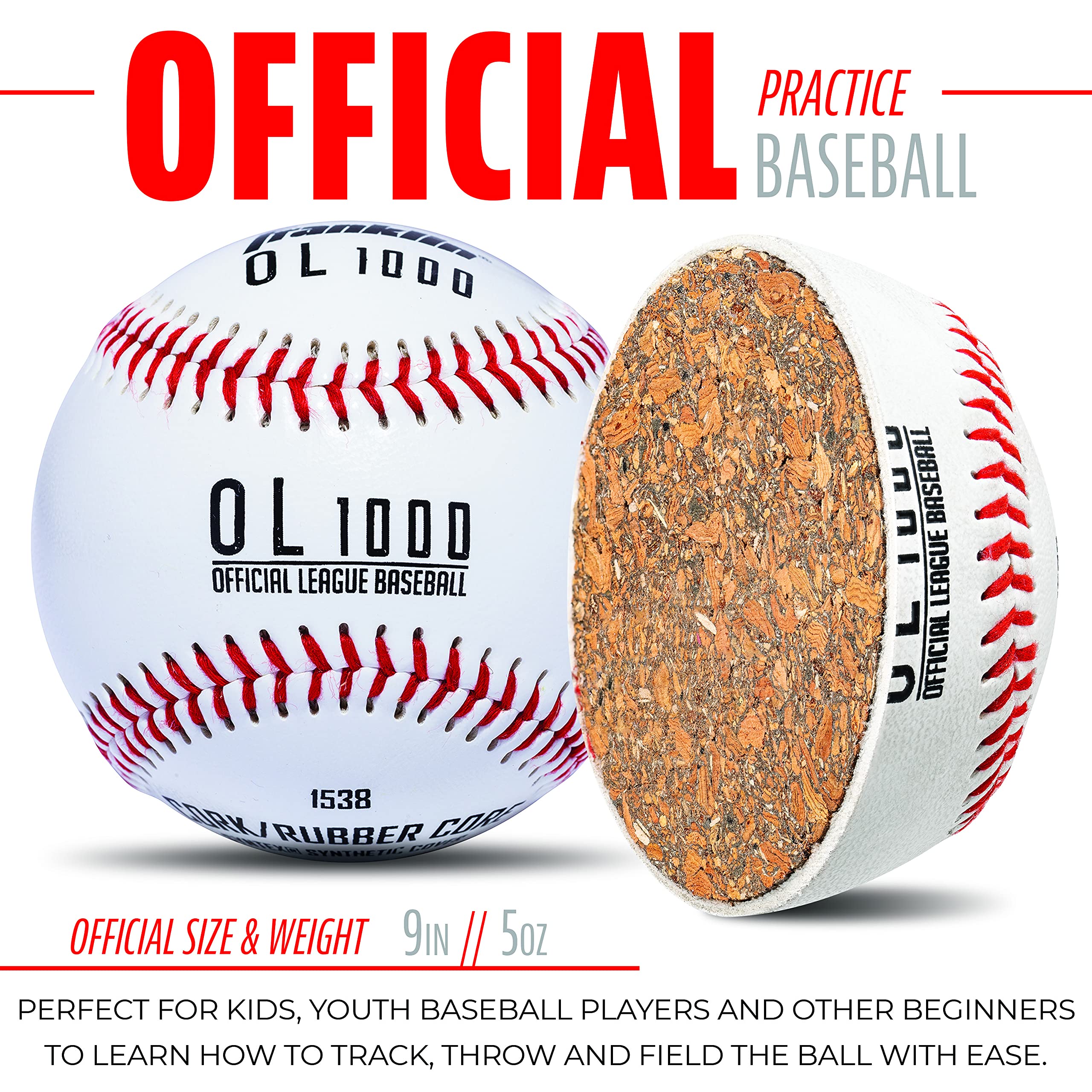 Franklin Sports Official Baseballs - 6 Pack with Mesh Storage Bag for Baseball Practice, Games & Training | Perfect for Little League, MLB & Youth Baseball Players