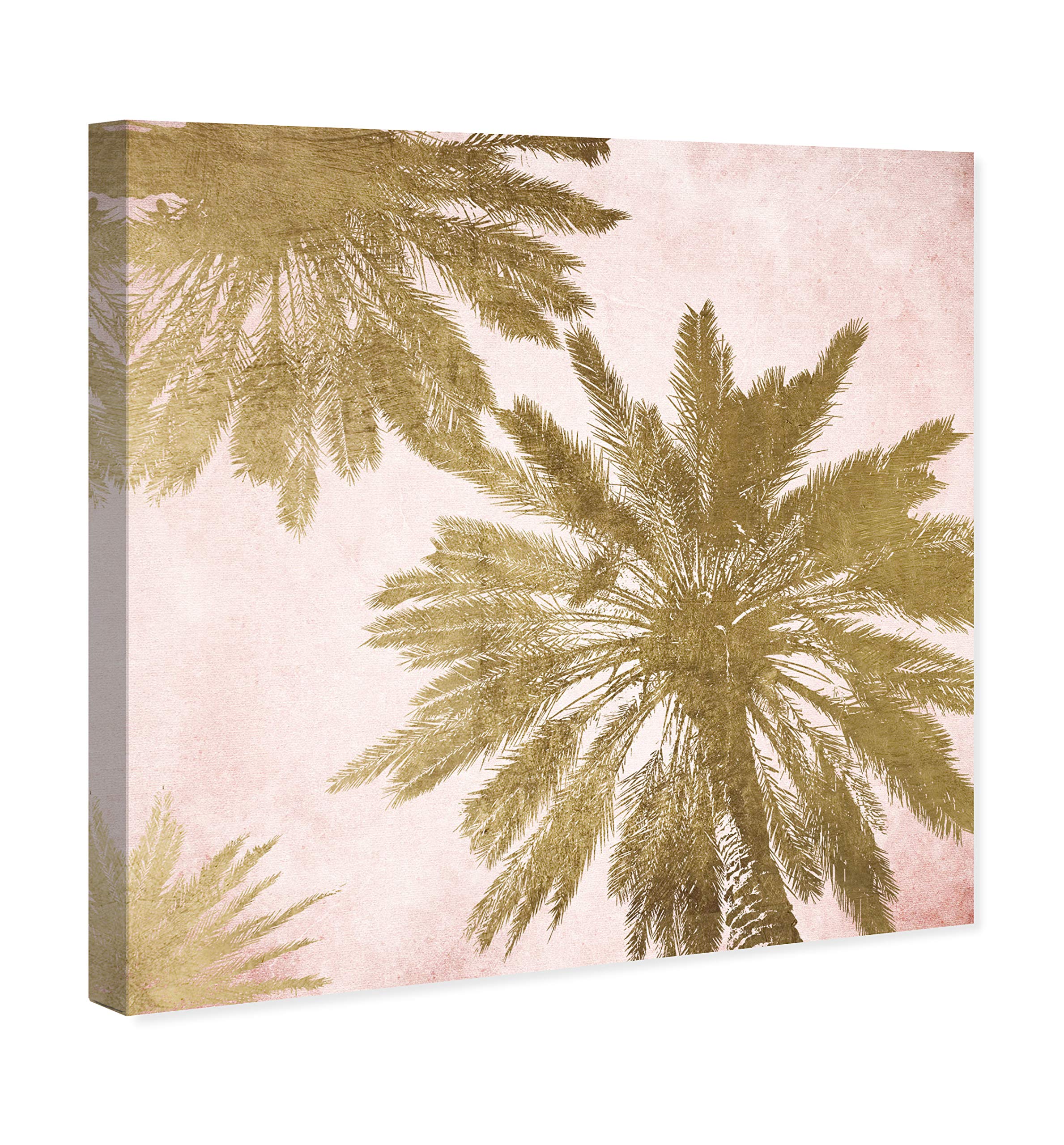 Golden Palms Botanical Wall Art Canvas Print - 20x20 Inches Modern Home Decor in Gold & Pink by Oliver Gal Artist Co. | Perfect for Living Room, Bedroom, Office & Boho Style Interiors