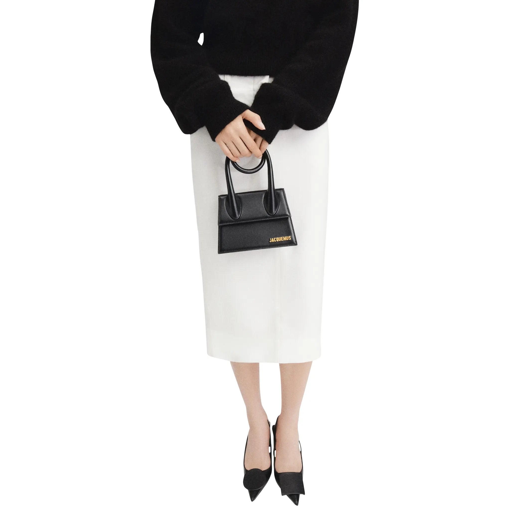 Jacquemus Le Chiquito Noeud Coiled Leather Black Handbag for Women | Luxury Designer Shoulder Bag | Perfect for Evening Parties, Date Nights & Special Occasions