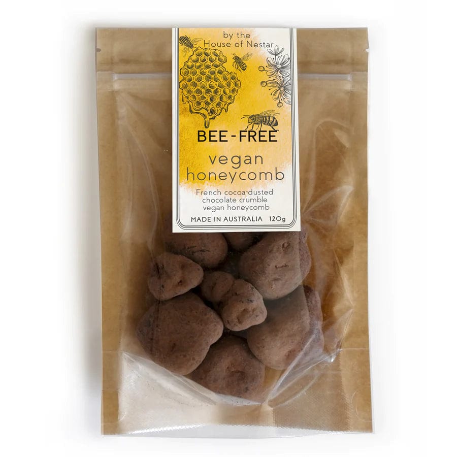 House of Nestar BEE FREE Vegan Dusted Honeycomb 120g - Plant-Based Honey Alternative for Baking, Tea & Healthy Snacks - Perfect for Vegan Diets & Allergy-Friendly Recipes