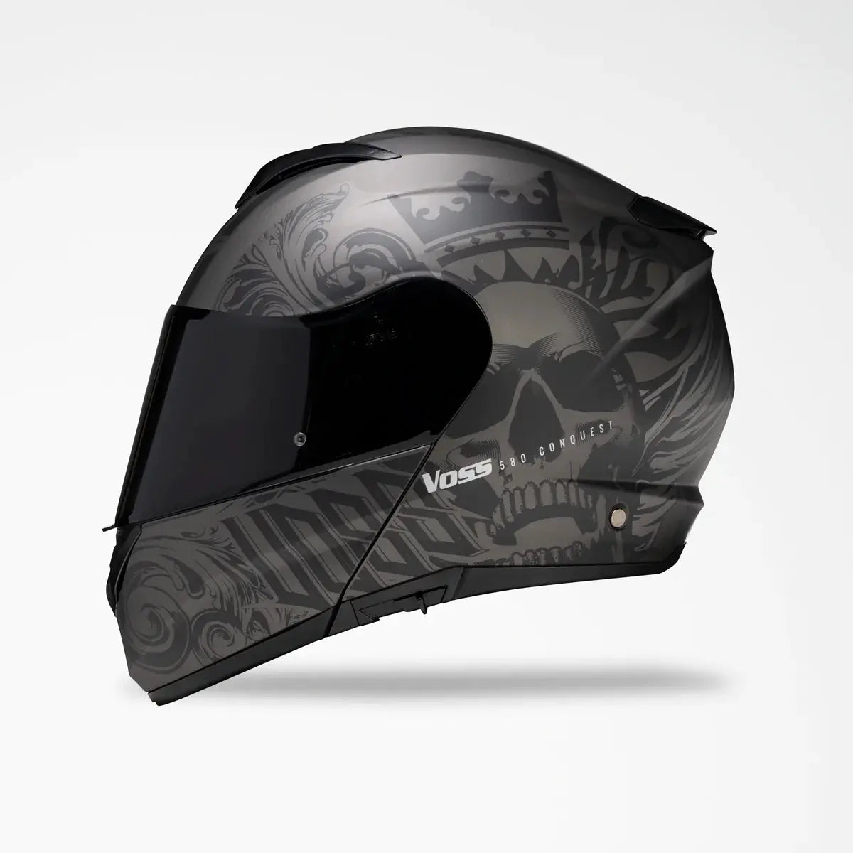 Voss 580 Matte Two Tone Motorcycle Helmet - Lightweight & Durable Full Face Helmet for Men & Women - Perfect for Street Biking, Cruising & Long Rides