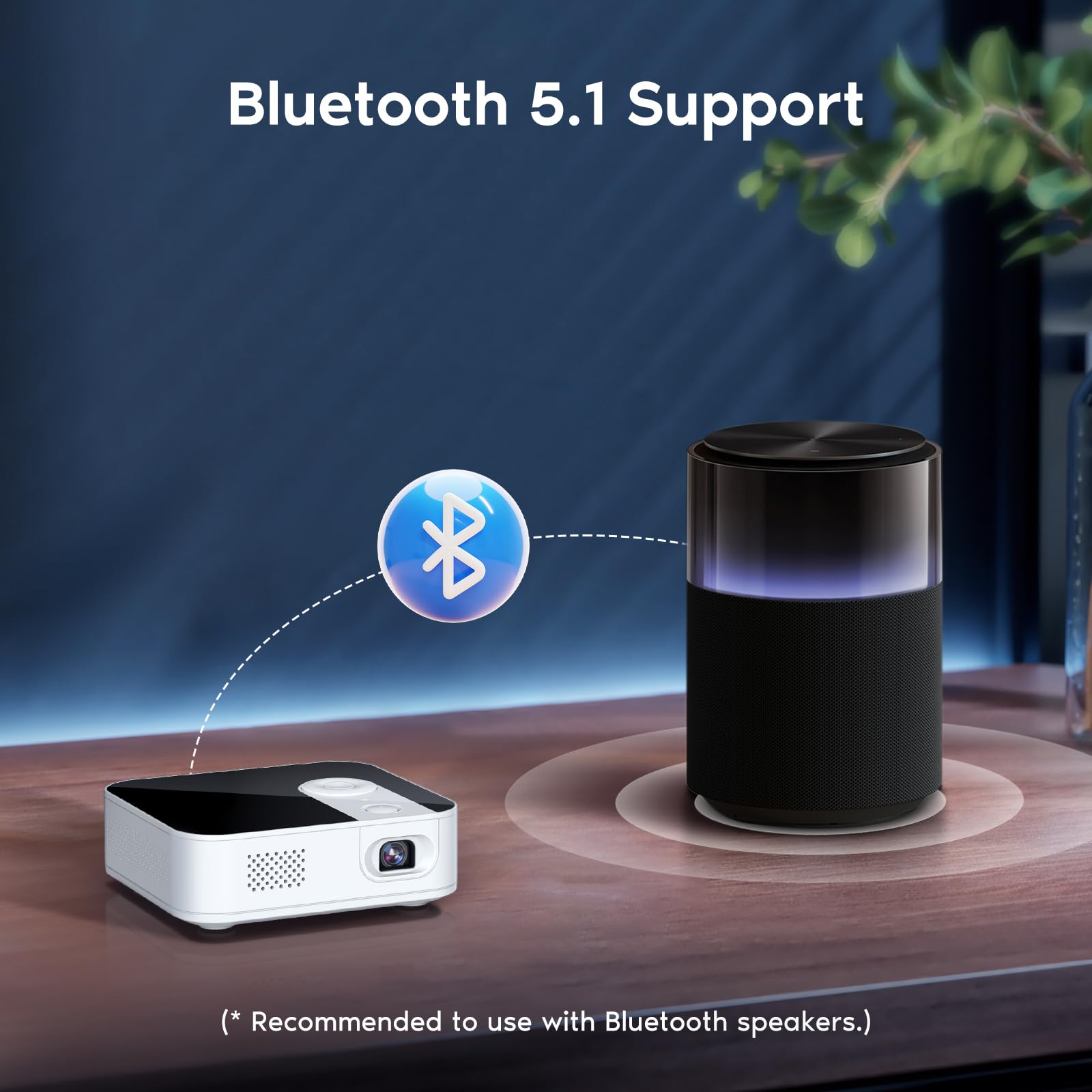 TMY Ultra Mini Projector - 1080P Portable WiFi Bluetooth Projector with 3-Hour Battery Life | DLP Video Projector for Movies, Compatible with Phone, Tablet, TV Stick, HDMI & USB | Perfect for Home Theater, Outdoor Camping & Business Presentations
