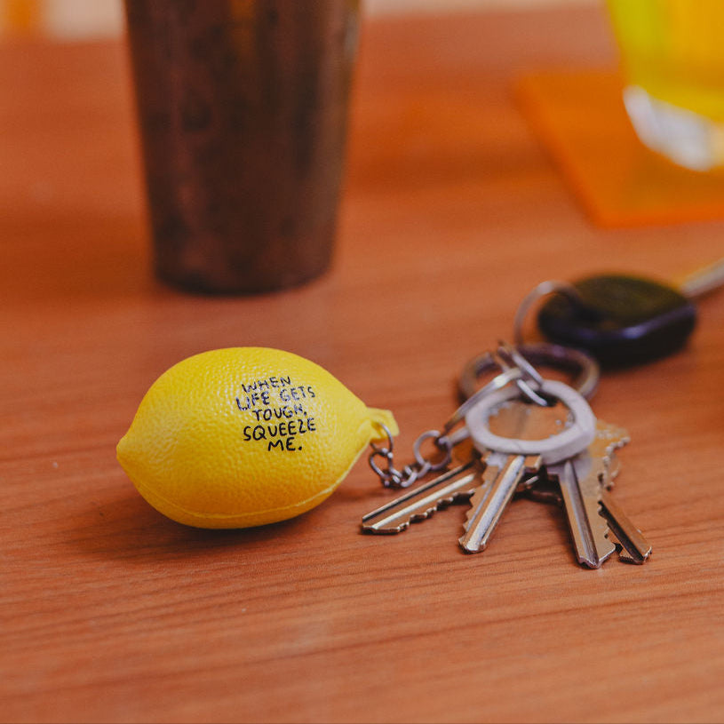 Lemon Stress Ball Keychain - Squeeze & Relieve Anxiety, Perfect for Office, School & Travel - Fun & Durable Stress Relief Toy
