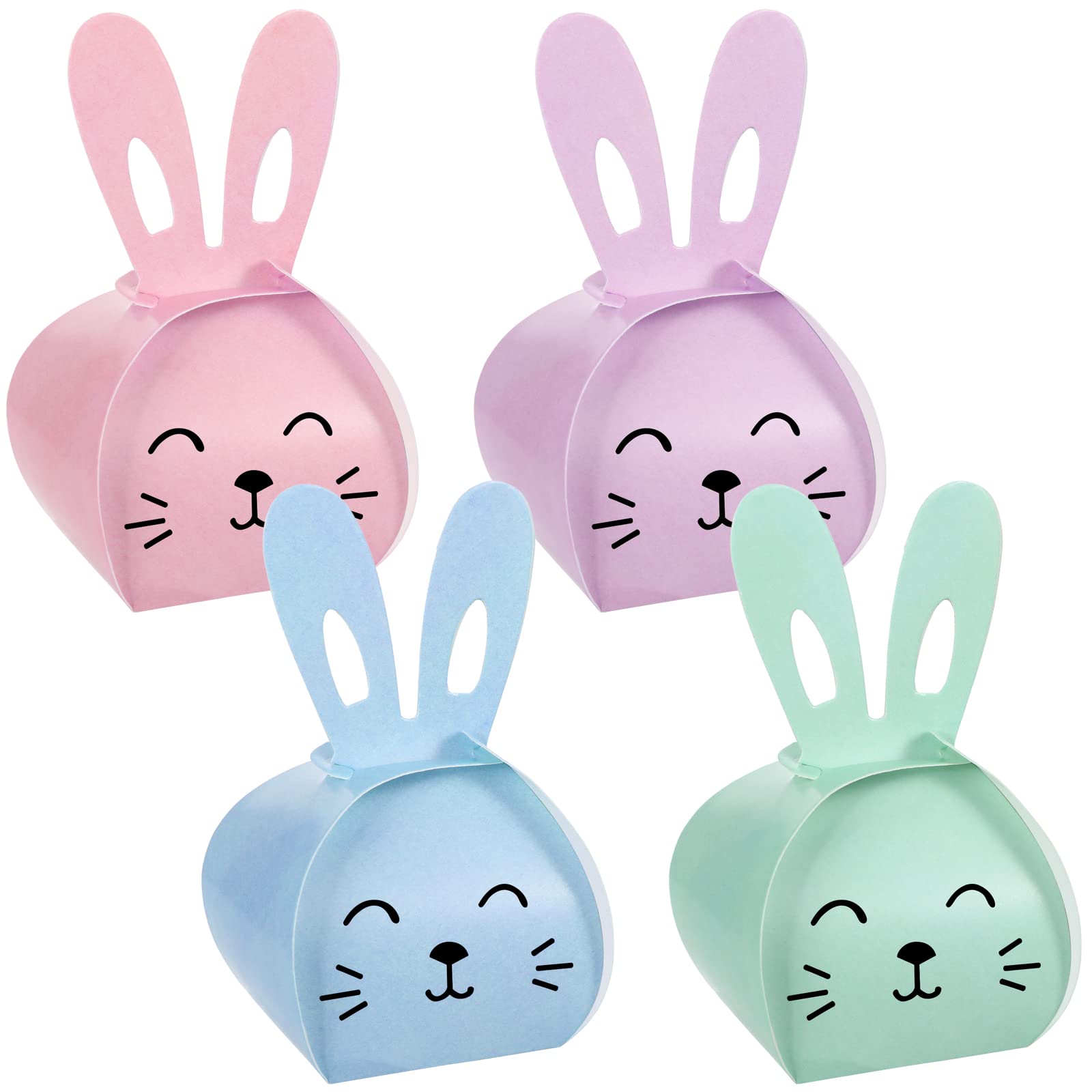 36 Pcs Easter Treat Boxes - Bunny & Duck Shaped Paper Goodie Bags for Candy, Cookies & Party Favors | Cute Rabbit Design for Kids Easter Party, Baby Shower & Holiday Gifts