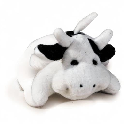 Zanies Bitty Buddy Moo Dog Chew Toys - 3 Inch Small Plush Puppy Teething Toys for Small & Medium Dogs - Perfect for Indoor Play, Training Rewards, and Cuddling