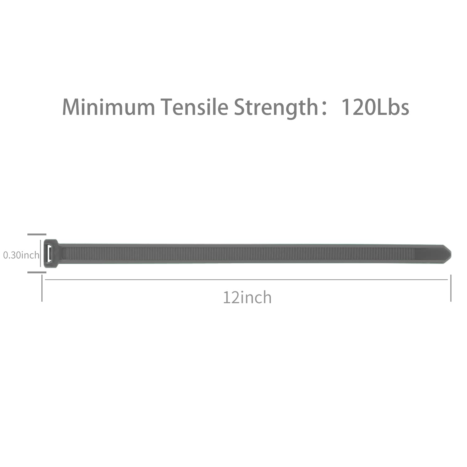 XINGO 100-Pack Heavy Duty 12-Inch Cable Zip Ties - 120 lbs Tensile Strength, Self-Locking Plastic Wire Ties for Indoor & Outdoor Use (Silver) - Perfect for Organizing Cables, Bundling Wires, and Securing Items in Home, Office, or Garden