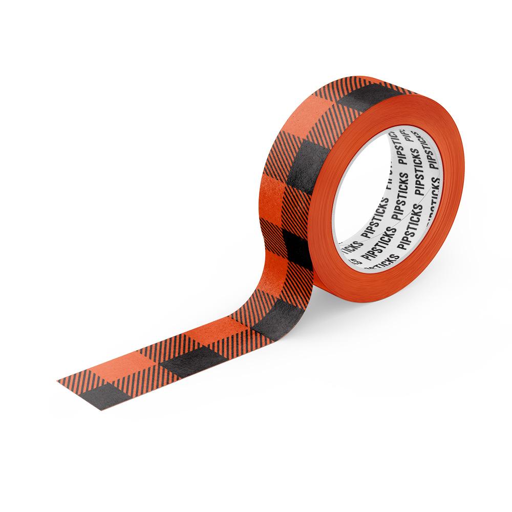 Buffalo Plaid Washi Tape - Decorative Scotch Tape for Scrapbooking, Journaling, DIY Crafts, Gift Wrapping & Home Decor - 10 Rolls Set (Black & Red Checkered Pattern)