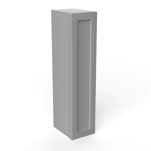 42 Inch Grey Shaker Wall Cabinet - 9W x 42H x 12D Dimensions - Perfect for Kitchen, Bathroom & Laundry Room Storage Organization