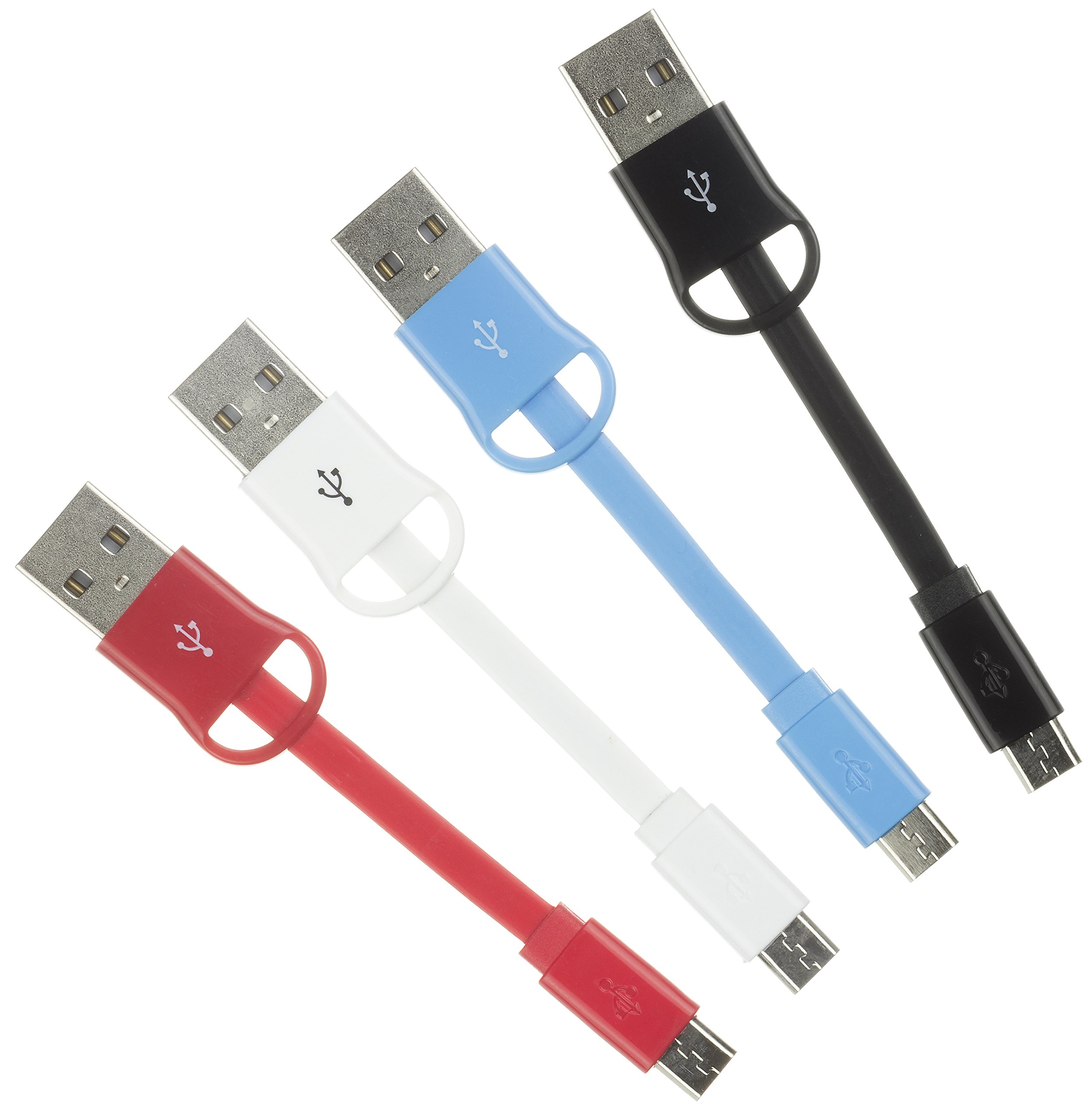 Micro USB Keyring Charging Cable - 3ft Portable Data & Power Cord for Android Phones, Tablets, GPS - Compatible with Wall & Car Chargers (White) - Perfect for Travel, Office & On-the-Go Charging