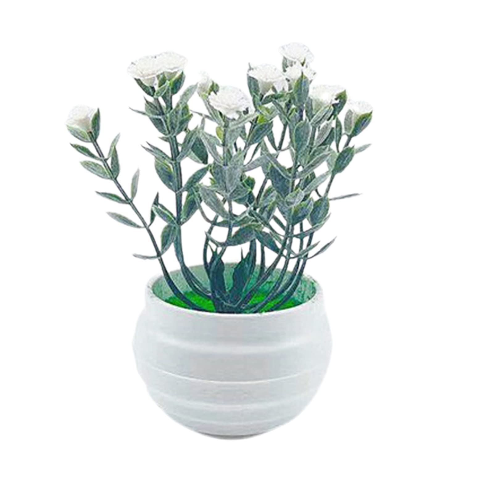 Hislave Artificial Flower - Fade-Less White Artificial Plant for Home Decor, Office Desk, Wedding Centerpiece & Indoor Decoration - Lifelike & Low Maintenance Houseplant Alternative