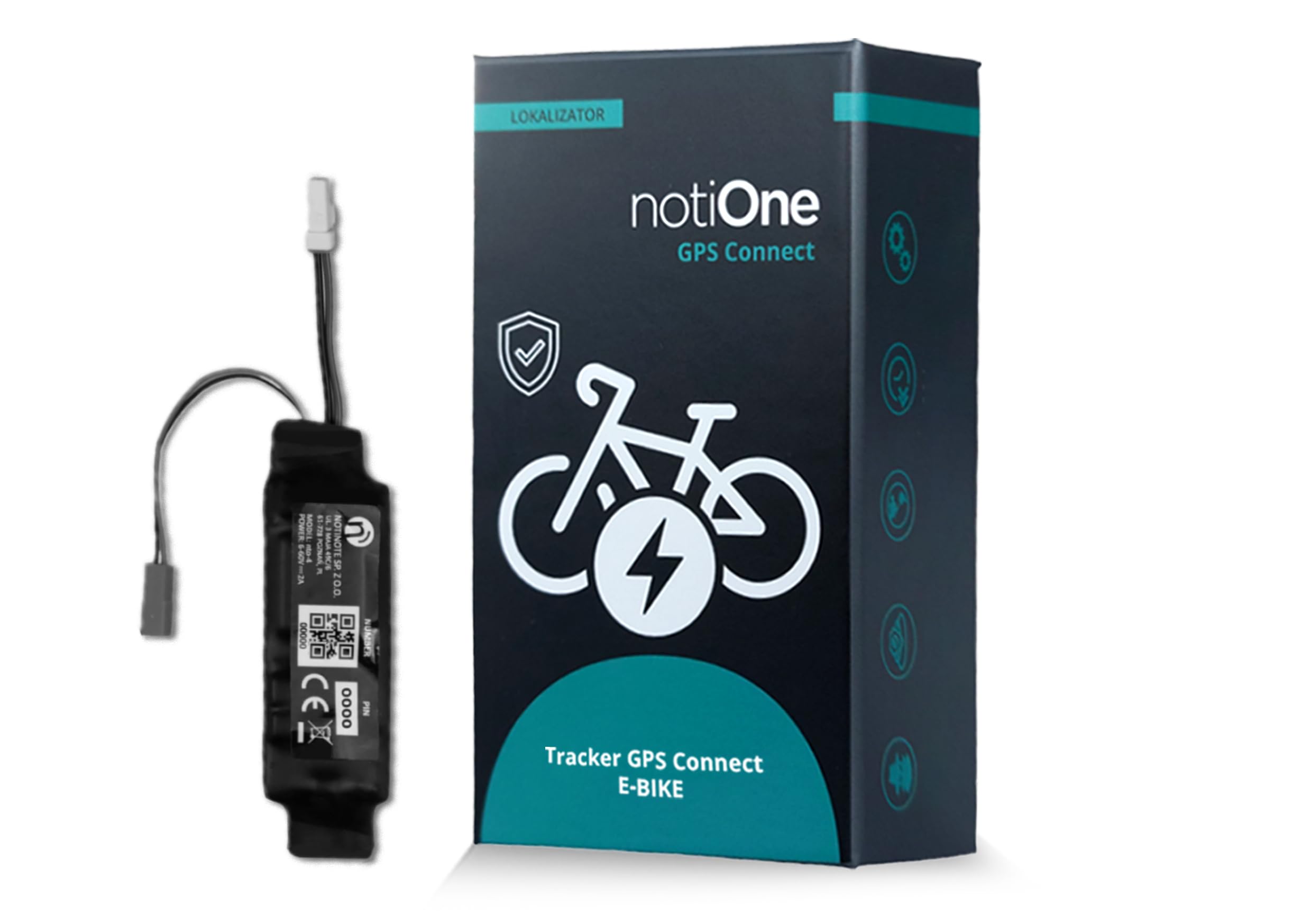 NotiOne® Smart GPS Tracker for Electric Bikes - Bosch Motor Compatible | No Subscription GPS Tracker with Anti-Theft Alarm | Geofencing & Roaming | Made in Europe | Perfect for Commuting, Delivery & Outdoor Adventures