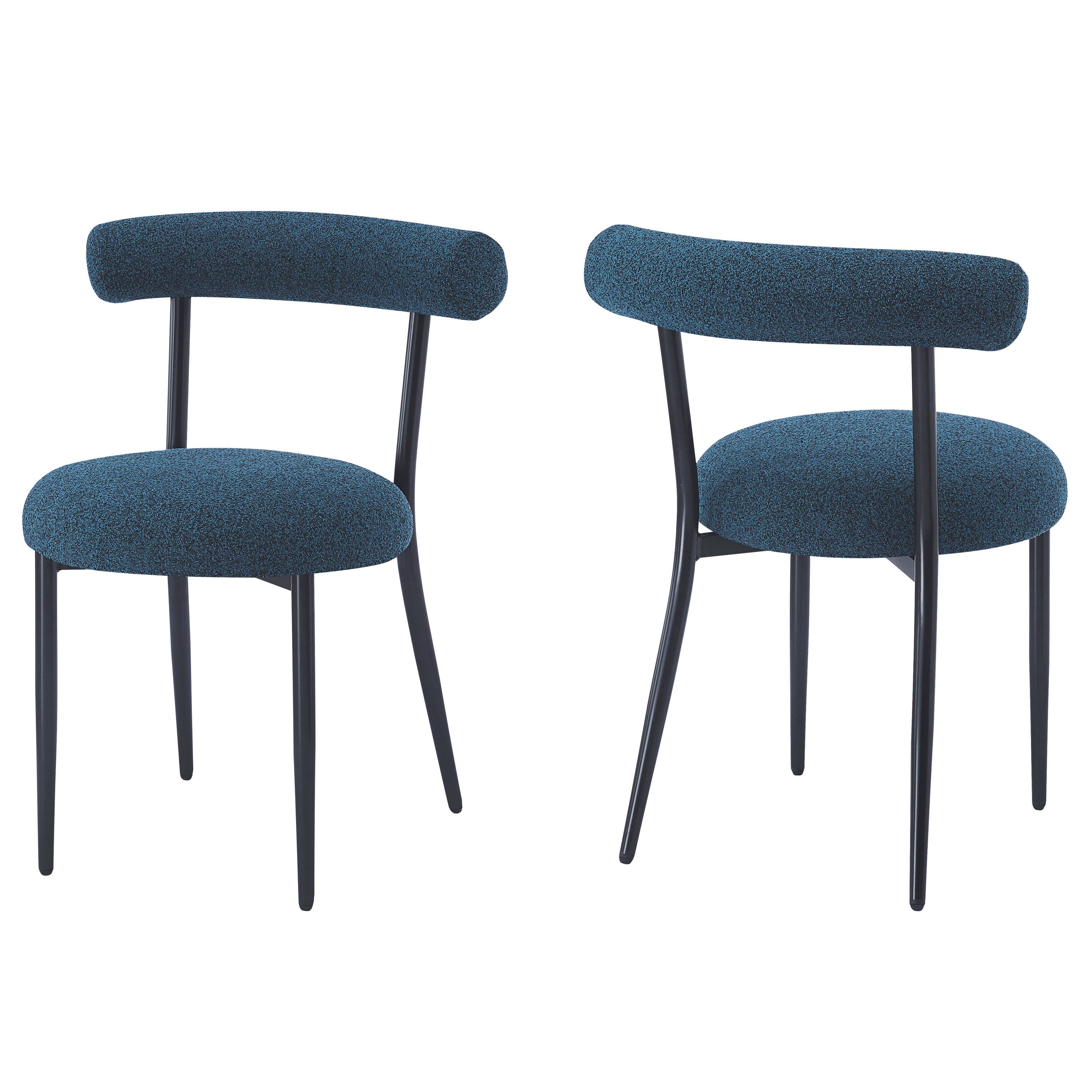 Modern Dining Chairs Set of 2 - Sturdy Wooden Kitchen Chairs with Padded Seats - Comfortable Home Dining Room Furniture for Family Meals & Entertaining Guests