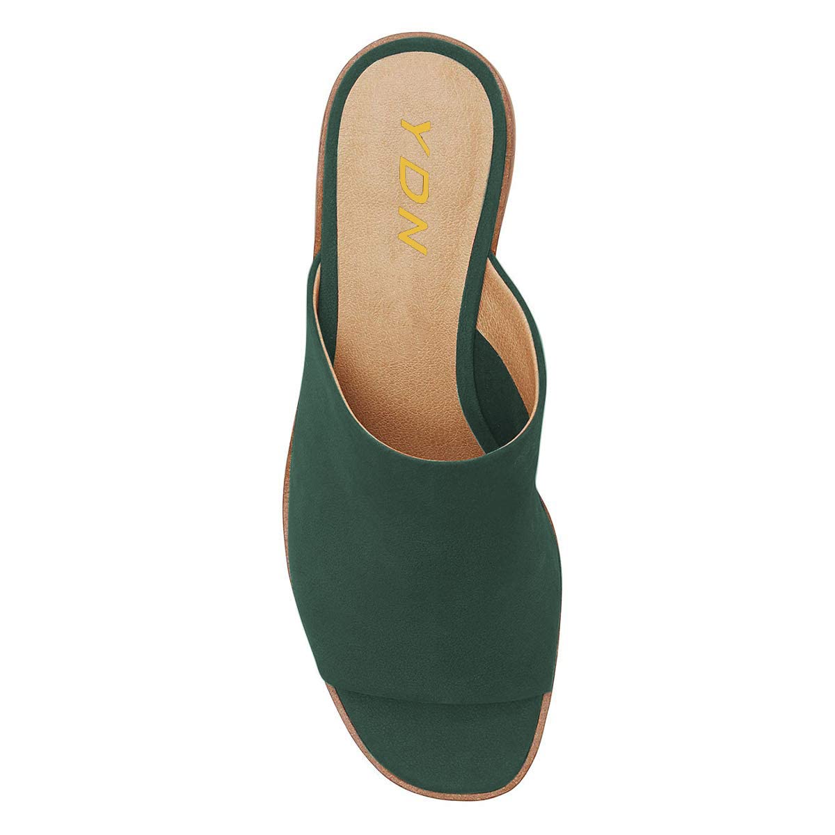 YDN Women's Casual Square Toe Slip-On Mule Slippers with Chunky Low Heel - Comfortable Summer Shoes for Date Night, Beach Walk & Home Wear