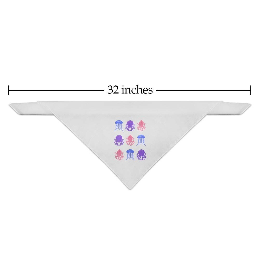 Cute Jellyfish Octopus Squid Tentacles Pattern Dog Bandana - Soft Pet Bandana for Small Medium Large Dogs - Perfect for Beach, Park & Outdoor Adventures