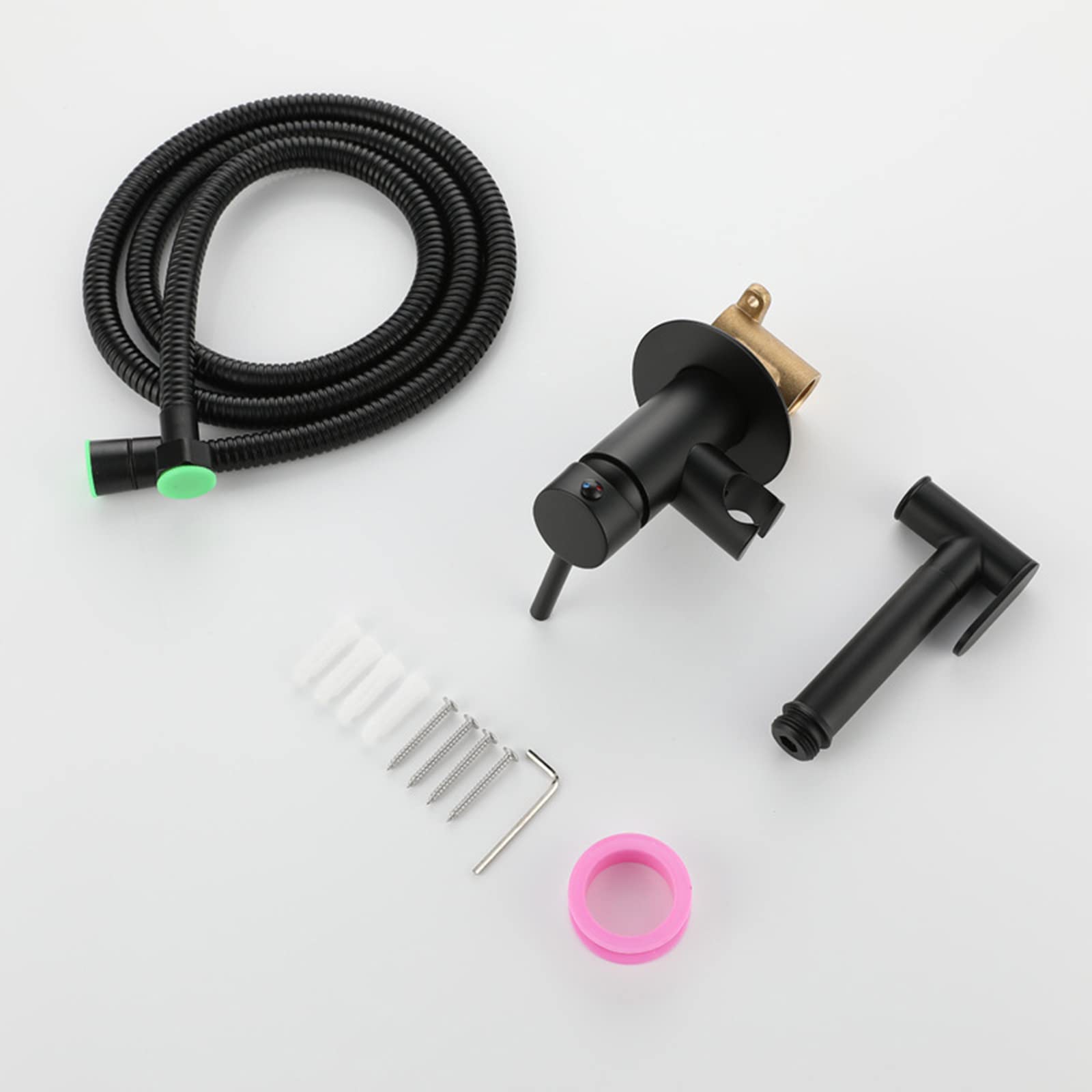 Portable Handheld Bidet Sprayer for Toilet - Hot & Cold Water Rustproof Shower Head with Single Hole Faucet Kit - Personal Hygiene & Cleaning - Easy Install Black Bathroom Accessory (Perfect for Toilet Cleaning, Baby Care & Personal Hygiene)