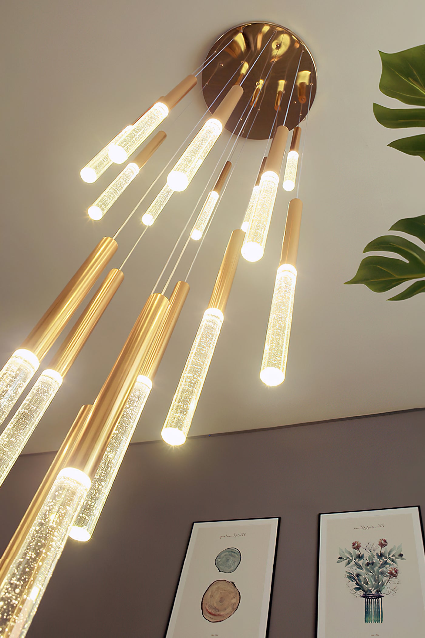 Modern Bubble Glass Pendant Light - Elegant Hanging Chandelier for Dining Room, Kitchen Island & Bedroom Decor - Dimmable LED Lighting Fixture