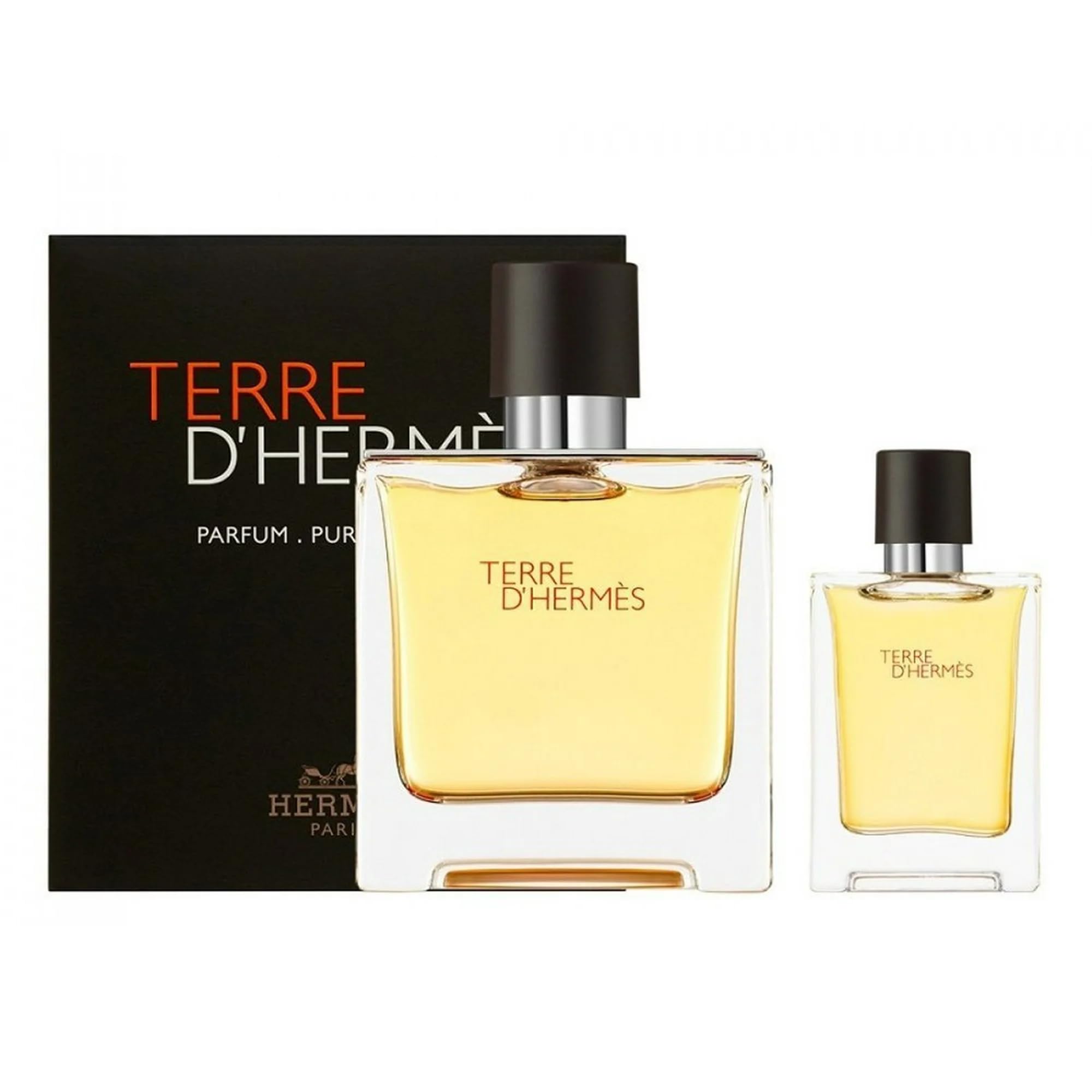 Hermes Terre D'hermes Eau de Parfum Gift Set for Men - 2.5 oz + 0.42 oz Luxury Cologne Spray - Perfect for Date Night & Special Occasions