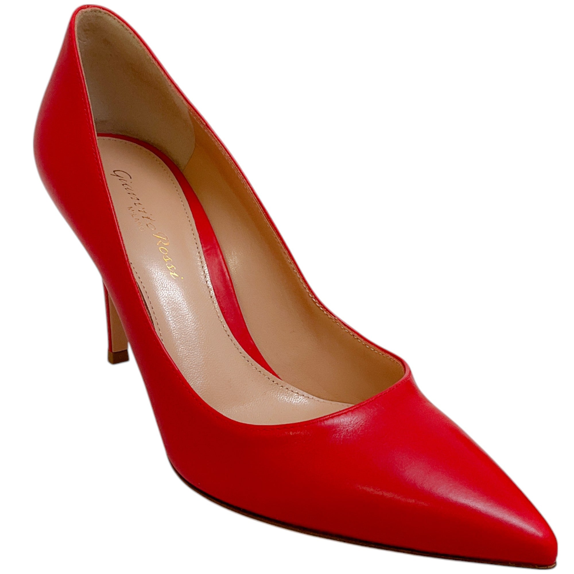 Gianvito Rossi Tabasco Red Leather Gianvito 85 Pumps - Elegant High Heels for Women, Perfect for Parties, Weddings & Office Wear