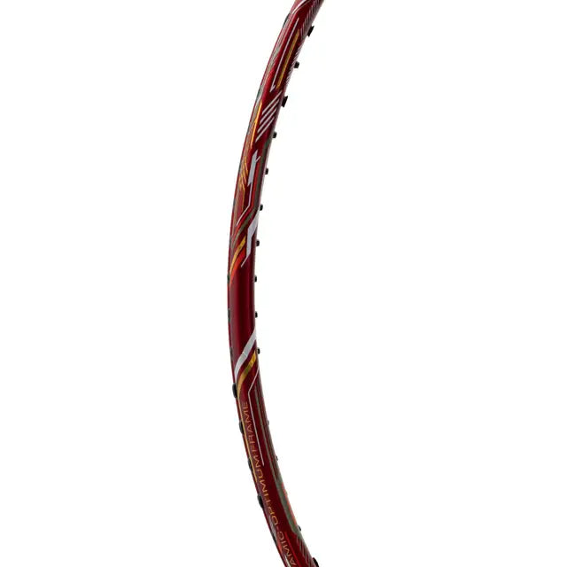 Li Ning Windstorm 75S Red/Gold/White Prestrung Badminton Racket - Professional Carbon Fiber Shuttlecock Racket for Smash & Defense | Perfect for Tournaments & Training | Made in China