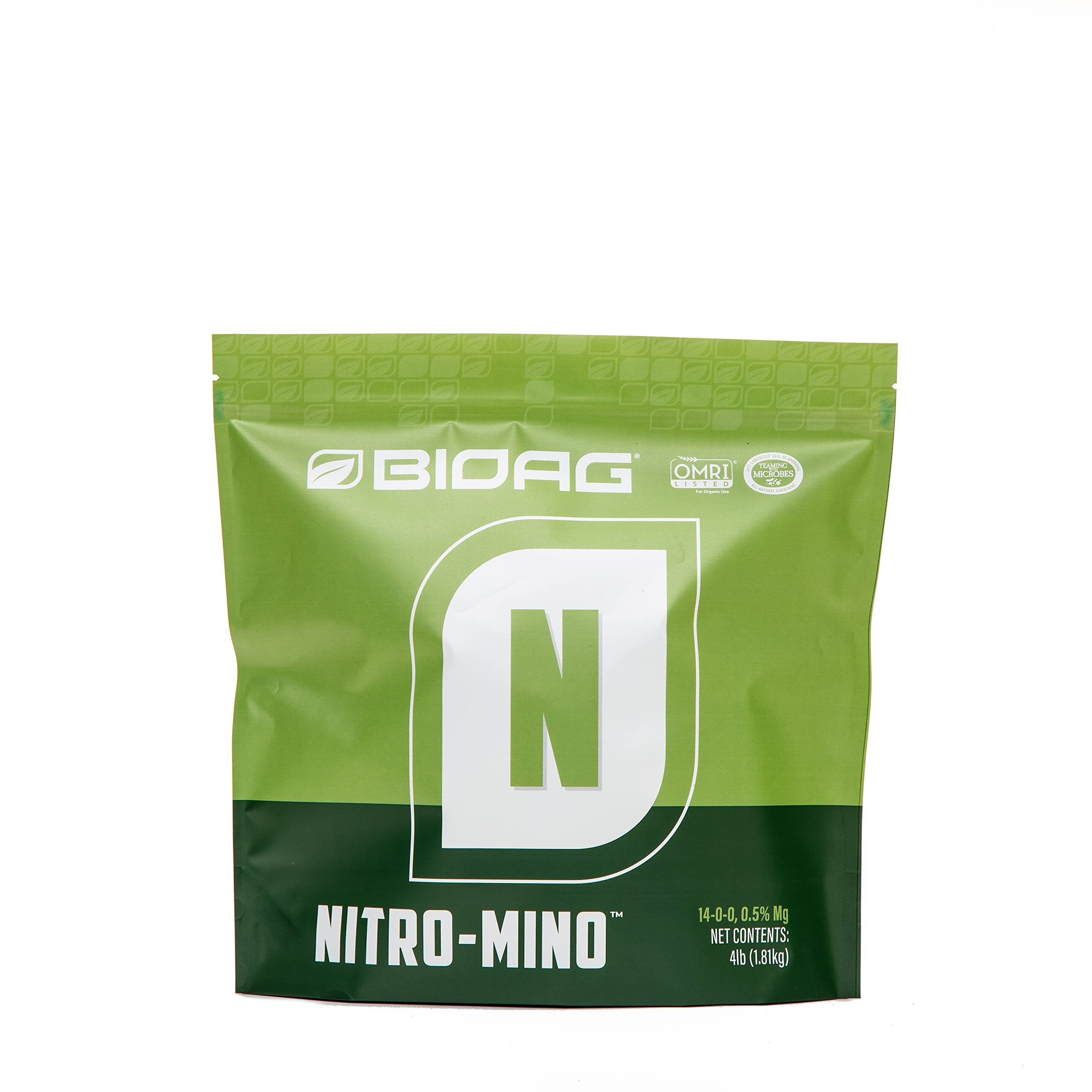Organic Nitro-Mino Nitrogen Fertilizer with Amino Acids & Magnesium - 4 lb Bag for Lawns, Gardens & Indoor Plants | High-Efficiency Plant Food for Greener Growth