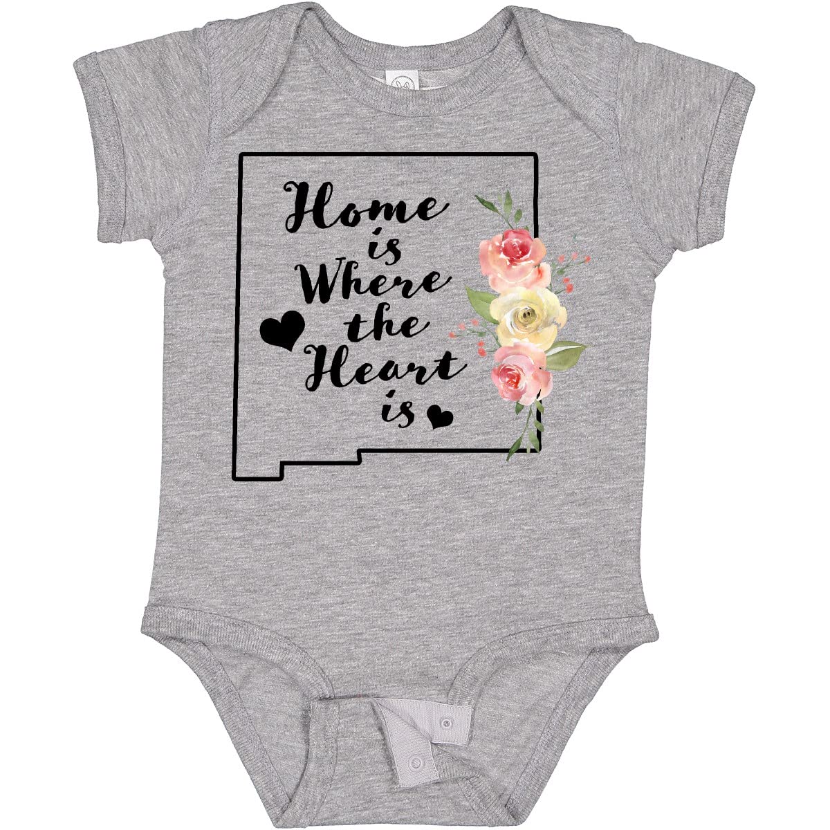 Inktastic New Mexico Home Is Where the Heart Is Watercolor Baby Bodysuit - Soft Cotton Onesie for Infants, Cute State-Themed Gift for Newborns & Baby Showers