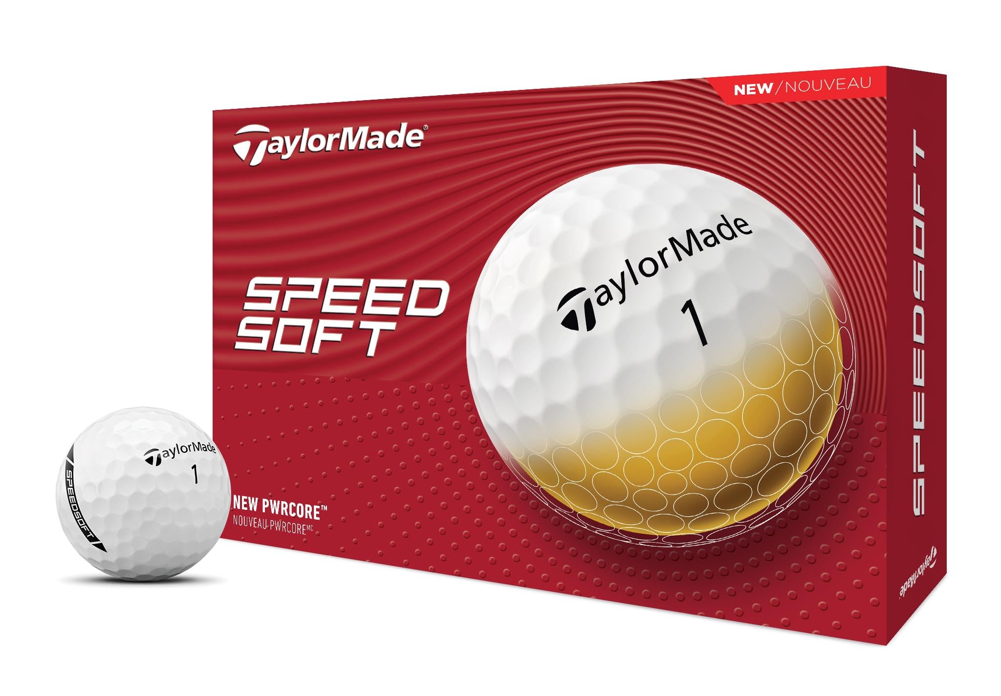 TaylorMade Speed Soft Ink Golf Balls - Premium High Performance Golf Balls for Distance & Control - Perfect for Practice, Tournaments & Casual Play