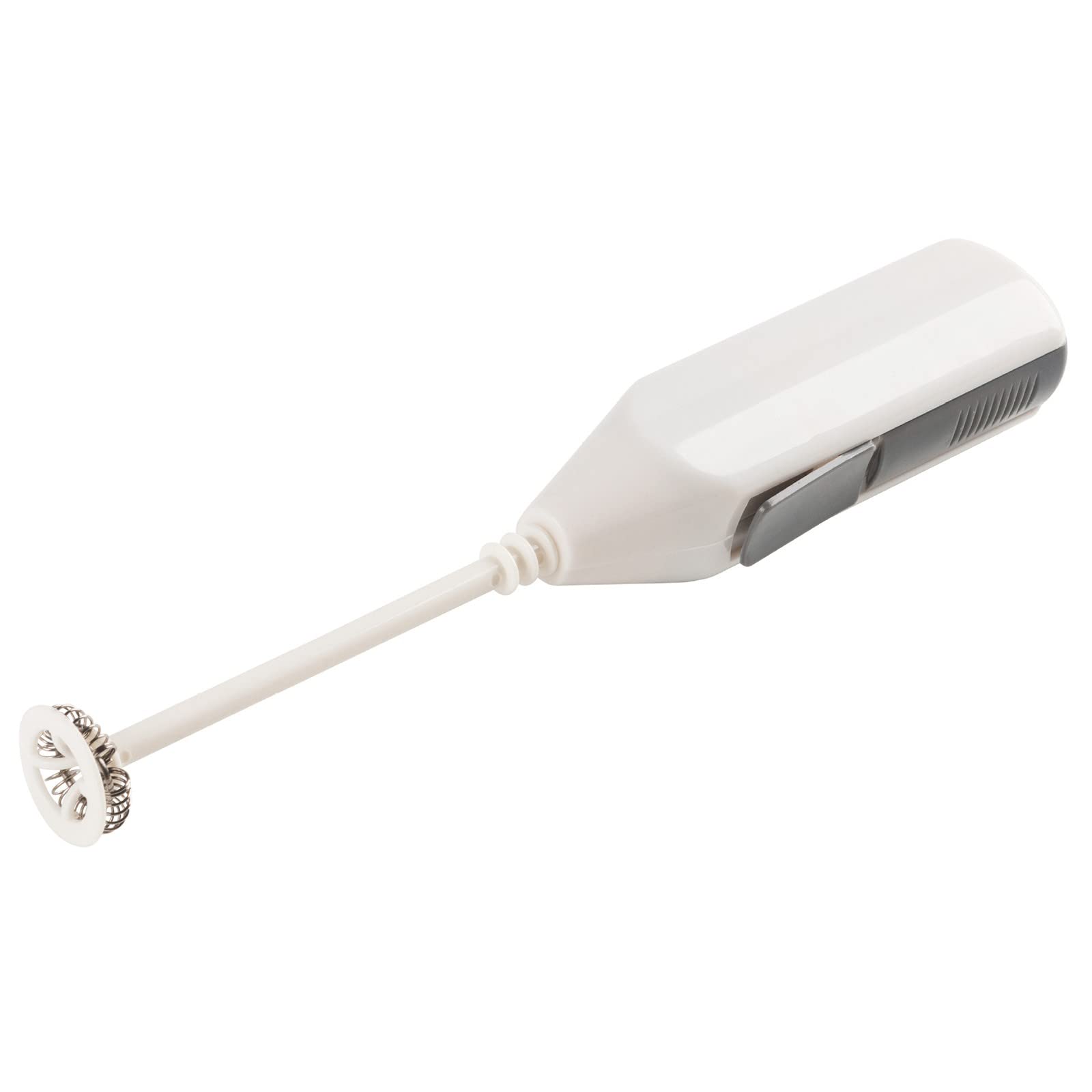 Electric Handheld Milk Frother for Coffee, Latte & Cappuccino - Battery Powered Mini Whisk Mixer for Hot & Cold Drinks - Perfect for Home, Office & Cafe Use (White)
