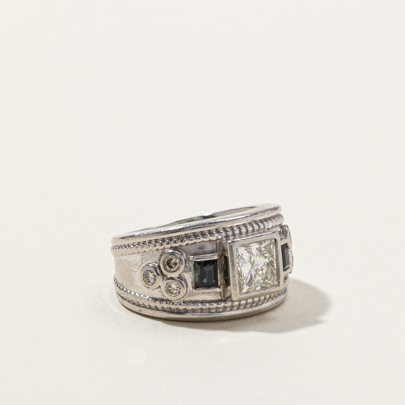 Exquisite 1.63ctw Diamond & Alexandrite Engagement Ring | SI1 I/J Clarity | 0.48ctw Side Stones | Size 7.5 | Perfect for Proposals, Anniversaries & Special Occasions