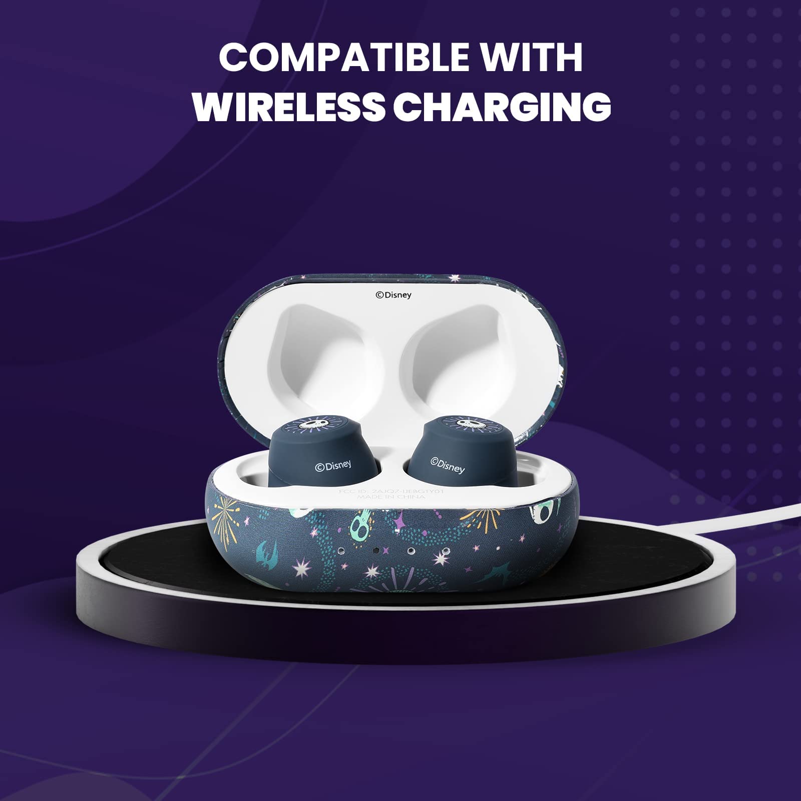 iJoy Disney Nightmare Before Christmas TWS Earbuds - Wireless Bluetooth 5.0 Earbuds with Built-in Mic, IPX8 Waterproof & Sweatproof, Long Battery Life & Portable Charging Case - Perfect for Workouts, Travel & Disney Fans