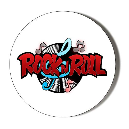 Retro Rock and Roll Handheld Makeup Mirror - 58mm Compact Vanity Mirror for Travel, Home, and Cosmetics | Vintage Style Gift for Music Lovers