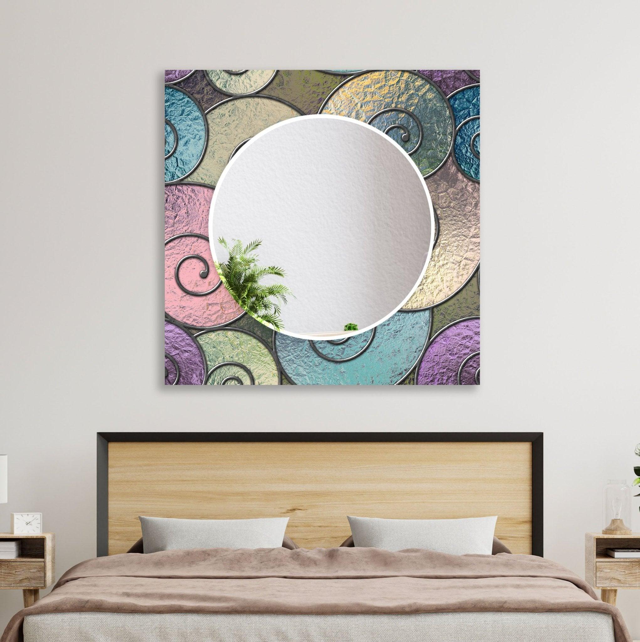 Abstract Spiral Wall Mirrors - Modern Decorative Round Mirror for Living Room, Bedroom, Entryway - Unique Home Decor & Stylish Interior Design Accent