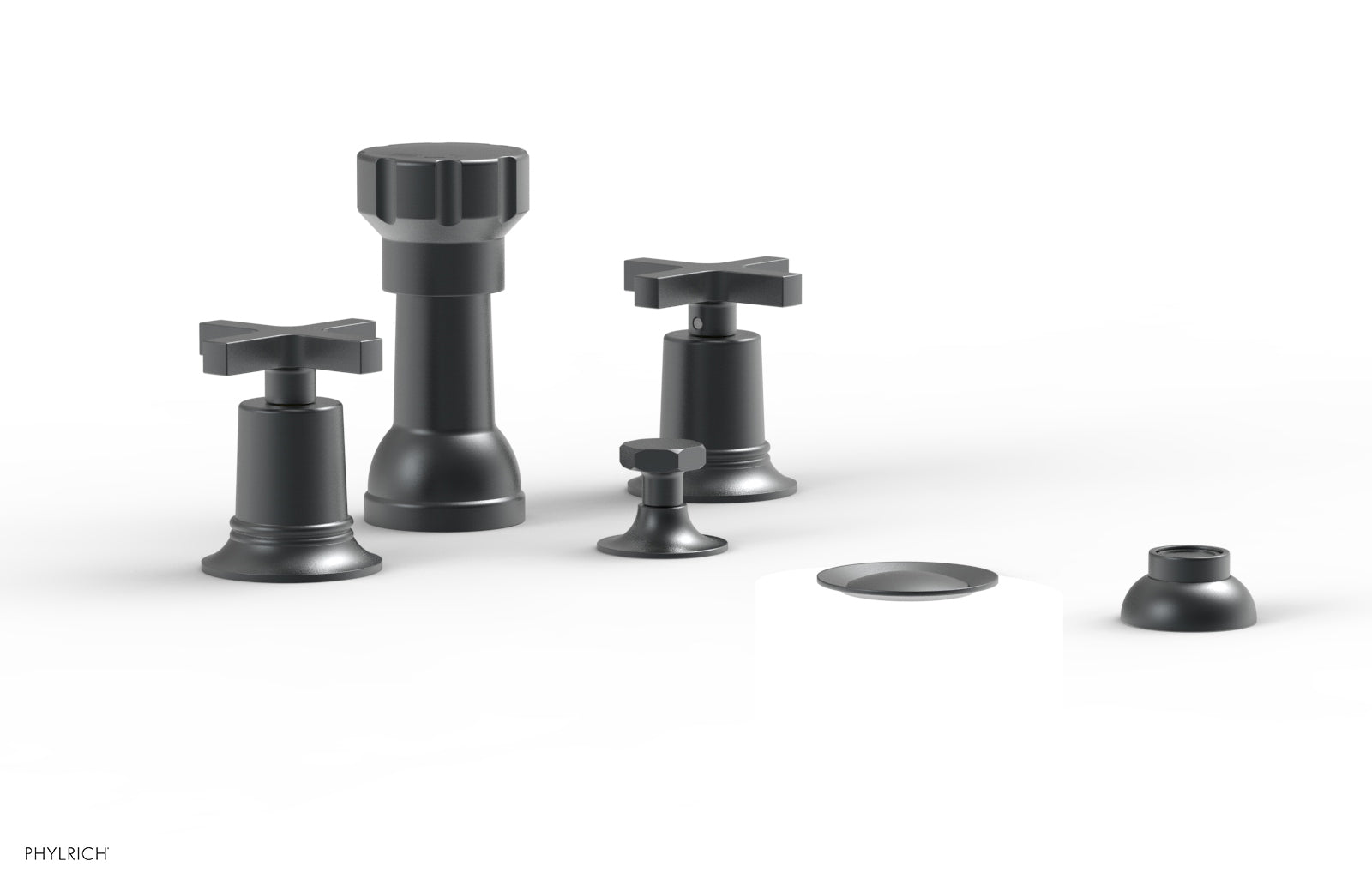HEX MODERN 4-Hole Bidet Faucet Set with Cross Handles - Model 501 60 - Perfect for Bathroom Renovation & Modern Toilet Upgrades
