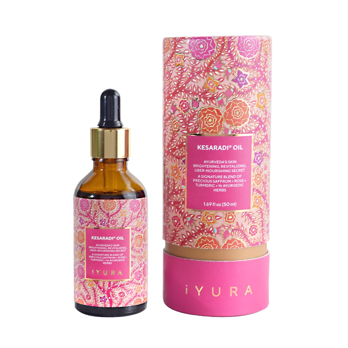 iYURA Kesaradi Oil & Manjish Glow Elixir Skincare Bundle - Day & Night Anti-Aging Treatment for Radiant Skin - Perfect for Dry Skin Care Routine & Natural Glow Enhancement