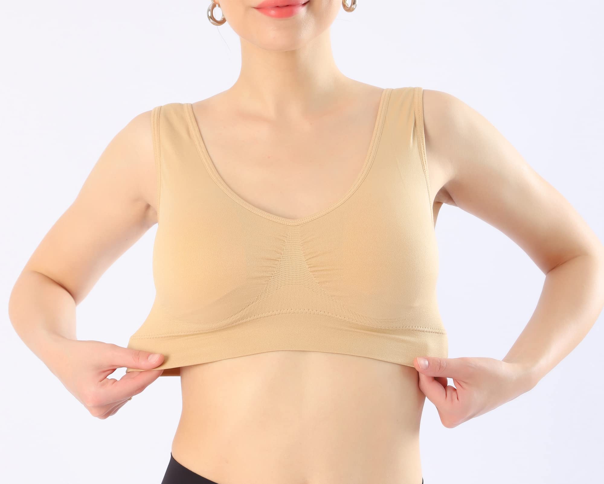 AKAMC Women's Wireless Sports Bra - Post-Surgery Support Bra for Yoga, Running & Gym Workouts - Comfortable & Breathable Activewear for Fitness & Daily Wear