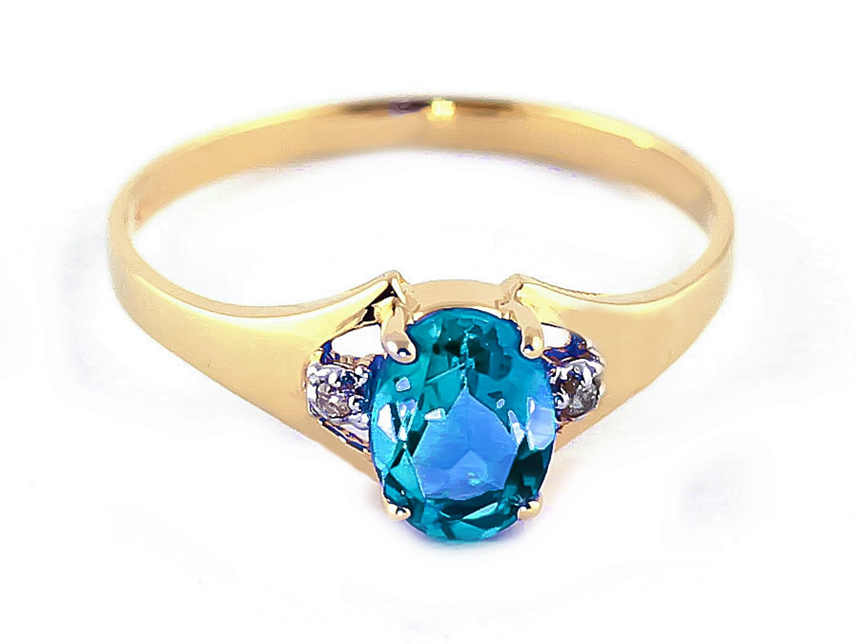 14K Yellow, White & Rose Gold Galaxy GG Ring with Natural Diamonds & Blue Topaz - Elegant Jewelry for Weddings, Anniversaries & Special Occasions