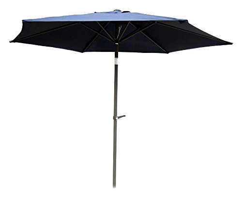 8 Foot Black Aluminum Patio Umbrella - Heavy Duty Outdoor Market Umbrella for Poolside, Garden, Deck & Backyard - Waterproof & Rust-Resistant Commercial Grade Umbrella