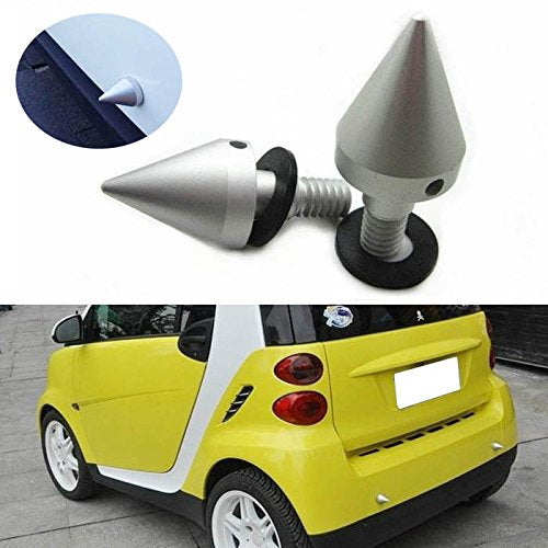 2-Pack Silver Bumper Protector Spikes Guards for Smart Car - Front & Rear Protection Against Scratches & Dents