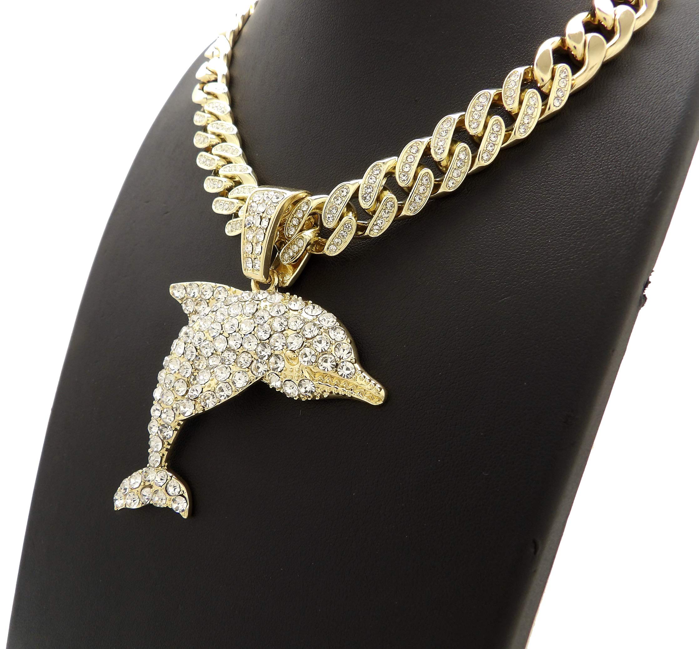 Gold Plated Dolphin Pendant & 11mm 20