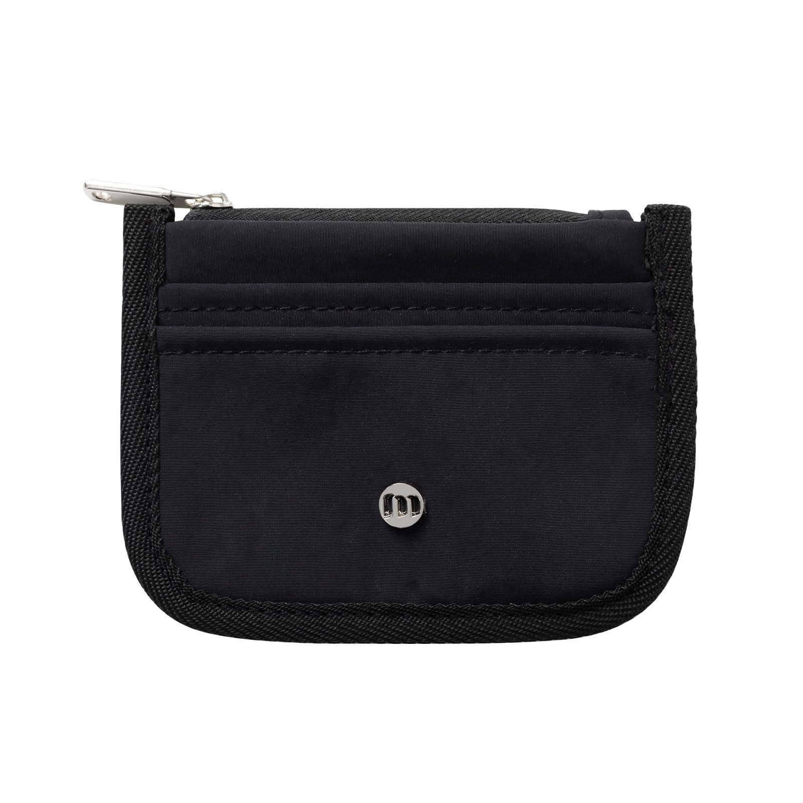 Slim Minimalist RFID Blocking Wallet for Men & Women - Zippered Front & Back with 4 Card Pockets - Compact Credit Card Holder (Black) | Perfect for Travel, Everyday Use & Contactless Payment Protection