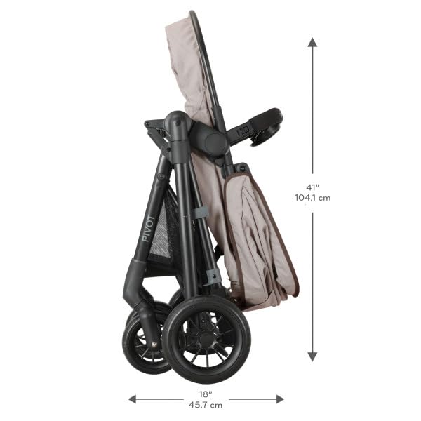 Pivot Modular Travel System with LiteMax Infant Car Seat - Oxford Black | Lightweight Stroller & Car Seat Combo for Newborns | Perfect for Air Travel, Shopping & Daily Outings